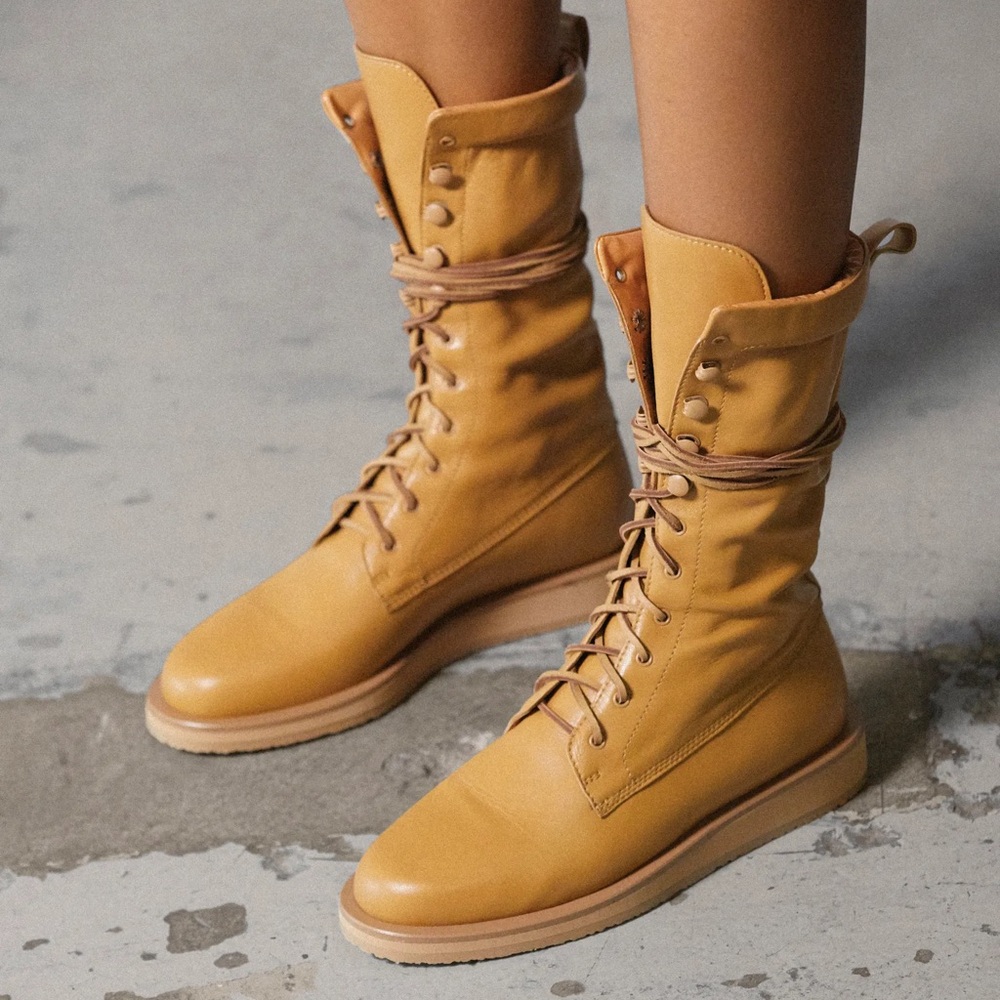 Tamara Mellon Lace-Up Leather Boots